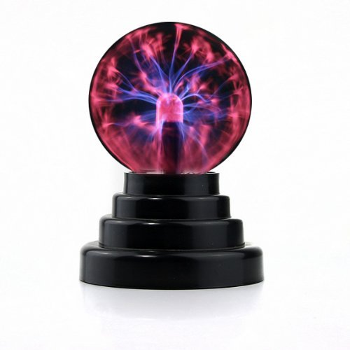 PowerTRC USB 3" Diameter Powered Plasma Ball | USB or (2 X AA) Powered | Science Toy | Electronic Plasma Light Gadget | Desk Toy | Classroom Accessory