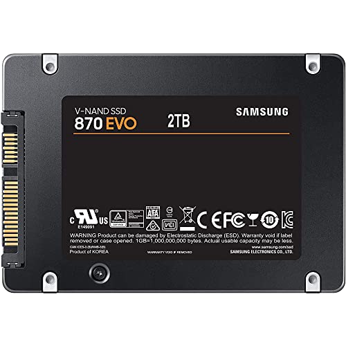 Samsung MZ-77E2T0B/AM 870 EVO SATA 2.5-inch SSD 2TB Bundle with 1 YR CPS Enhanced Protection Pack