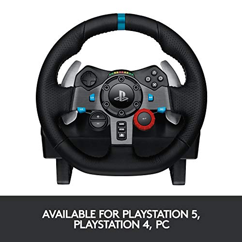 Logitech G Dual-Motor Feedback Driving Force G29 Gaming Racing Wheel with Responsive Pedals for PlayStation 5, PlayStation 4 and PlayStation 3 - Black