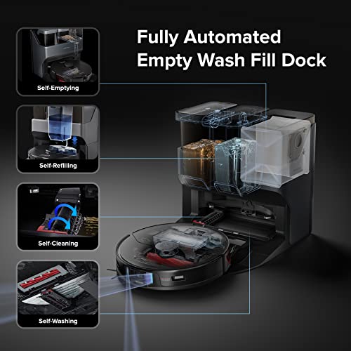 Roborock S7 MaxV Ultra Robot Vacuum and Sonic Mop with Empty Wash Fill Dock, Auto Mop Washing, Self-Emptying, Self-Refilling, ReactiveAI 2.0 Obstacle Avoidance, 5100Pa Suction, Works with Alexa