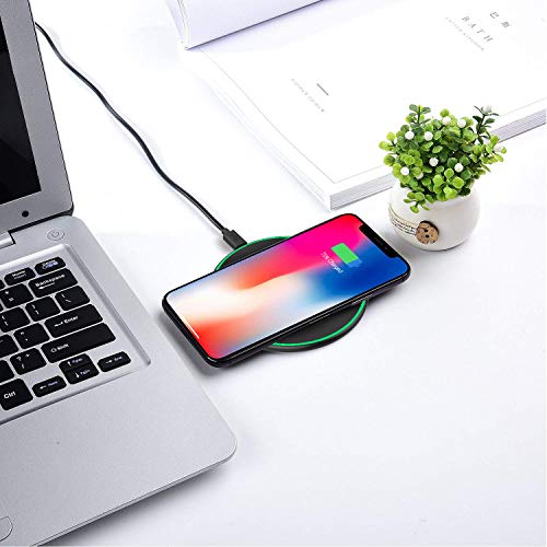 Wireless Charger, KEYMOX Qi-Certified for iPhone13/ 12/12 Mini/12 Pro Max / SE, 11, 11 Pro, 11 Pro Max, XR, Xs Max, XS, X, 8, 8 Plus, 10W Fast-Charging Galaxy S20 S10 S9 S8, Note 10(No AC Adapter)