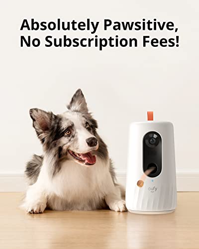 eufy Pet Camera for Dogs and Cats, On-Device AI Tracking and Pet Monitoring, 360° View, 1080p Dog Camera with Treat Dispenser, Doggy Diary, Local Storage, 2-Way Audio, Phone App, No Monthly Fee