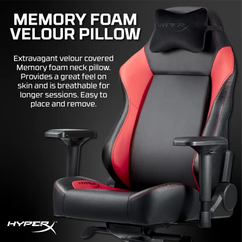 Big and Tall Gaming Chair - HyperX Ruby - Red Gaming Chair - Leather Upholstery Gaming Chair for Heavy People, Adjustable Lumbar Support - Ergonomic Gaming Chairs for Adults - PC Gaming Chair - Nordic