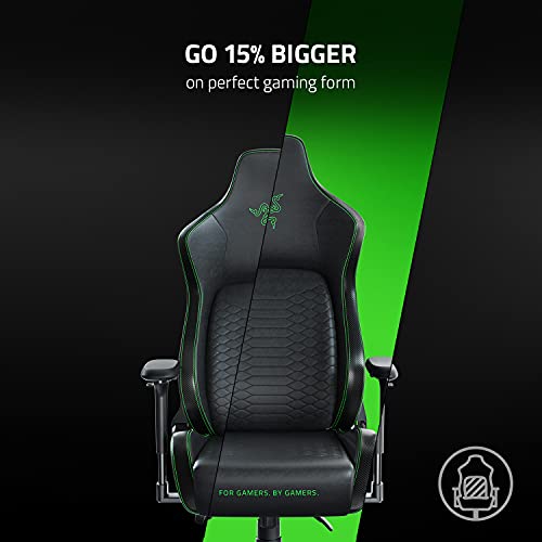 Razer Iskur XL Gaming Chair: Ergonomic Lumbar Support System - Multi-Layered Synthetic Leather Foam Cushions - Engineered to Carry - Memory Foam Head Cushion - Black/Green