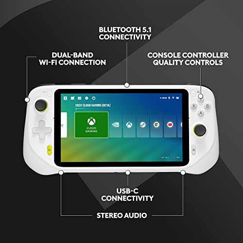 Logitech G Cloud Gaming Handheld , Portable Gaming Console with Long-Battery Life, 1080P 7-Inch Touchscreen, Lightweight Design, Xbox Cloud Gaming, NVIDIA GeForce NOW, Google Play