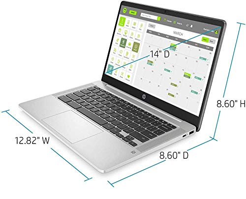 2021 Newest HP Chromebook 14" HD Laptop, Intel Celeron N4000(up to 2.6GHz), 4GB RAM, 32GB eMMC, Backlit-KB, Webcam, Fast Charge, Audio by B&O, WiFi, USB-A&C, Bluetooth, Chrome OS, w/GM Accessories