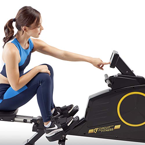 Circuit Fitness Deluxe Foldable Magnetic Rowing Machine with 8 Resistance Settings and LCD Monitor