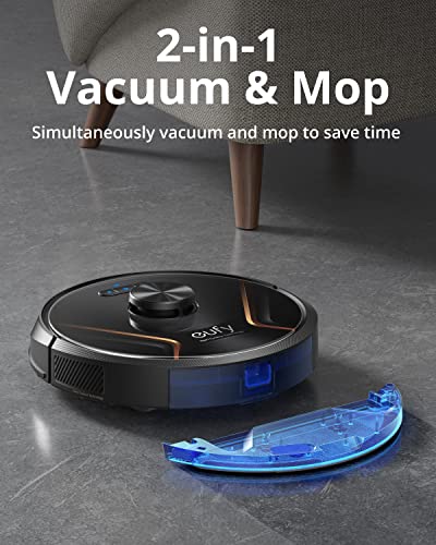 eufy by Anker, RoboVac X8 Hybrid, Robot Vacuum and Mop Cleaner with iPath Laser Navigation, Twin-Turbine Technology generates 2000Pa x2 Suction, AI. Map 2.0 Technology, Wi-Fi, Perfect for Pet Owner