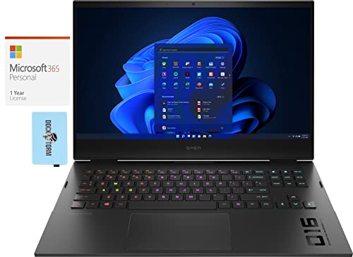 HP OMEN 16 Gaming & Entertainment Laptop (Intel i7-11800H 8-Core, 64GB RAM, 2x8TB PCIe SSD (16TB), RTX 3060, 16.1" 144Hz Full HD (1920x1080), Win 11 Pro) with MS 365 Personal , Hub