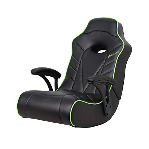 X Rocker Limewire 2.1 BT Floor Rocker Gaming Chair, 36.2" x 20.8" x 31.5", Black/Green