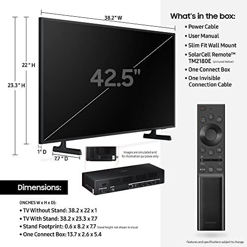 SAMSUNG 43-Inch Class Frame Series - 4K Quantum HDR Smart TV with Alexa Built-in (QN43LS03AAFXZA, 2021 Model)