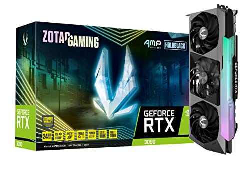 ZOTAC Gaming GeForce RTX™ 3090 AMP Extreme Holo 24GB GDDR6X 384-bit 19.5 Gbps PCIE 4.0 Gaming Graphics Card, HoloBlack, IceStorm 2.0 Advanced Cooling, Spectra 2.0 RGB Lighting, ZT-A30900B-10P