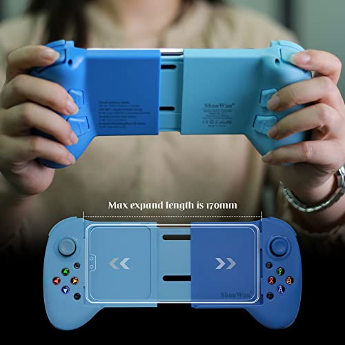 Mobile Game Controller for iphone / Android, ShanWan Q13 Bluetooth Phone Controller for Xbox Game Pass Ultimate, PS Remote Play, Steam, COD, Fortnite, Genshin (Blue)