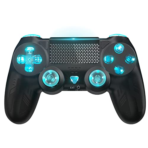 Replacement for PS-4 Controller, Wireless Game Controller Compatible with Playstation 4/Slim/Pro, PS-4 Remote Controller Support/LED Light/Dual Vibration/Turbo/6-Axis Gyro