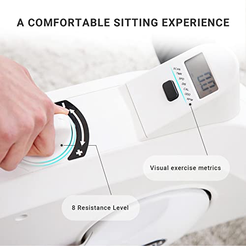 FLEXISPOT Desk Chair Fitness Chair Adjustable Exercise Workstation Cycle Desk Bike for Home and Office, White F1