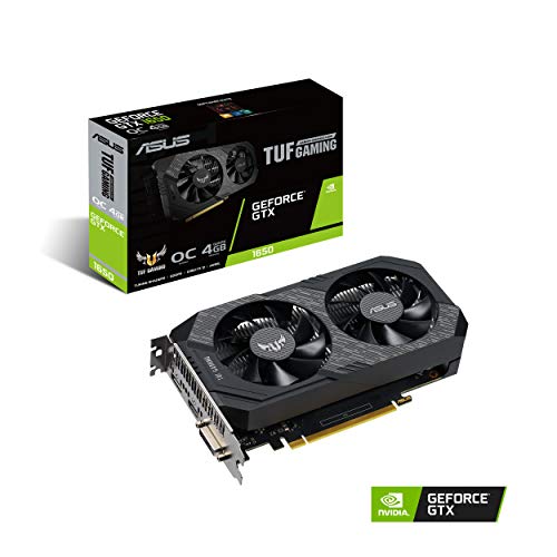 ASUS TUF Gaming NVIDIA GeForce GTX 1650 OC Edition Graphics Card (PCIe 3.0, 4GB GDDR6 Memory, HDMI, DisplayPort, DVI-D, 1x 6-pin Power Connector, IP5X Dust Resistance, Space-Grade Lubricant)