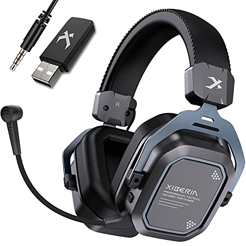 XIBERIA S11 Wireless Gaming Headset 5.8GHz Surround Sound for PC,PS5,PS4 Anti-Interference Noise Cancelling Microphone.PC Gaming Headphone,Ultra-Low Latency,Lightweight,Wired Mode for Xbox One