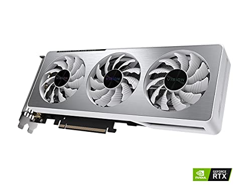 GIGABYTE GeForce RTX 3060 Vision OC 12G (REV2.0) Graphics Card, 3X WINDFORCE Fans, 12GB 192-bit GDDR6, GV-N3060VISION OC-12GD REV2.0 Video Card