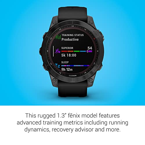 Garmin Fenix 7 Sapphire Solar Edition, GPS Adventure Smartwatch and Signature Series Charging Bundle