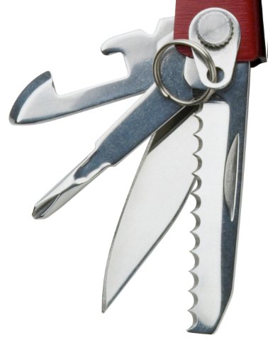 Swiss+Tech ST35000 Metallic Maroon 8-in-1 Mini Pocket Multitool for Camping, Sports, Hardware