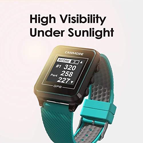 CANMORE TW-353 GPS Golf Watch - Essential Golf Course Data and Score Sheet - Minimalist & User Friendly - 38,000+ Free Courses Worldwide - 4ATM Waterproof - 1-Year Warranty - Turquoise