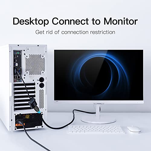 VGA to HDMI Adapter with Audio, (PC VGA Source Output to TV/Monitor with HDMI Connector),VENTION 1080P VGA to HDMI Converter Male to Female Cable for Computer, Desktop, Laptop, PC, Monitor, HDTV 0.5FT