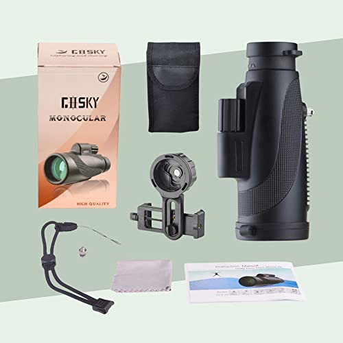 Gosky Titan 12X50 Monocular Telescope with Smartphone Holder - Waterproof Fog-Proof Shockproof Scope BAK-4 Prism FMC for Bird Watching Hunting Camping Traveling Wildlife Scenery