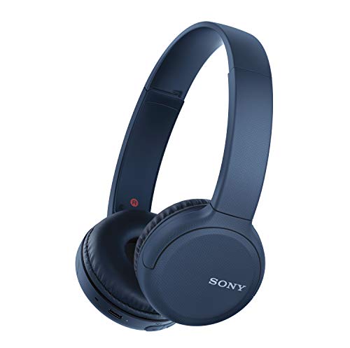 Sony Wireless Headphones WH-CH510: Wireless Bluetooth On-Ear Headset with Mic for phone-call, Blue