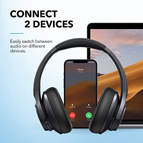 Soundcore by Anker Life Q20+ Active Noise Cancelling Headphones, 40H Playtime, Hi-Res Audio, Soundcore App, Connect to 2 Devices, Memory Foam Earcups, Bluetooth Headphones for Travel, Home Office