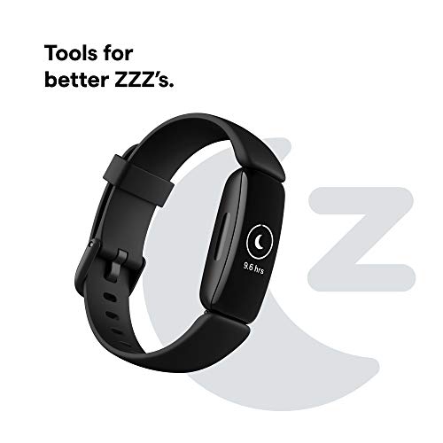 Fitbit Inspire 2 Health & Fitness Tracker with a Free 1-Year Fitbit Premium Trial, 24/7 Heart Rate, Black/Black, One Size (S & L Bands Included)