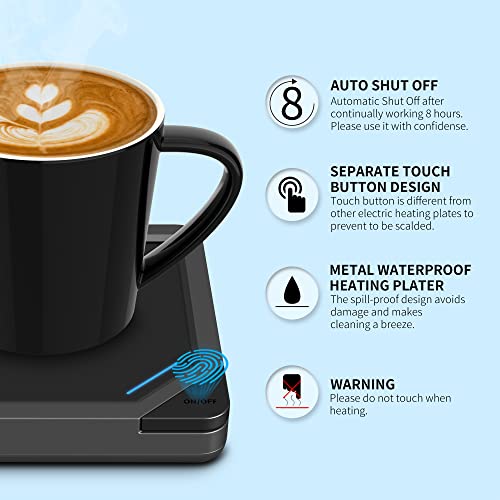 Coffee Mug Warmer Dual USB - Yolin Cup Warmer for Office Desk Use / Electric Beverage Warmer with Auto Shut Off After 8 Hours Feature / Coffee Warmer Plate for Cocoa Tea Water Milk Candle