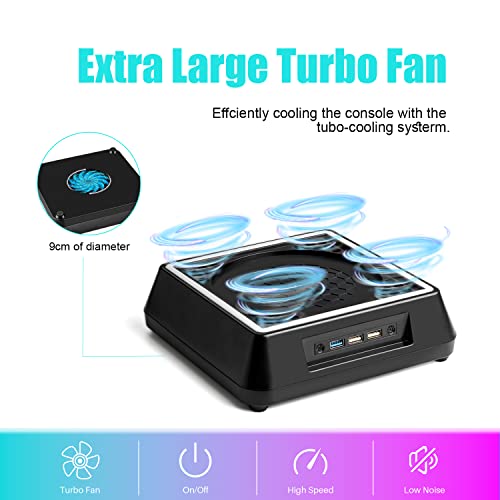 Cooling Fan for Xbox Series X Mviioe Xbox Series X Cooling Stand with LED Indicator, Extra Big Turbo Fan, USB 3.0 Port & USB 2.0 Ports (Only Compatible with Xbox Series x)