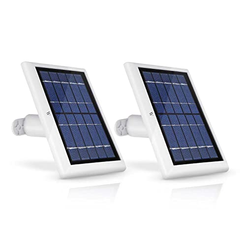 Wasserstein Solar Panel Compatible with Ring Spotlight Cam Battery, Ring Stick Up Cam Battery & Reolink Argus Pro(2 Pack, White) - Camera Not Included