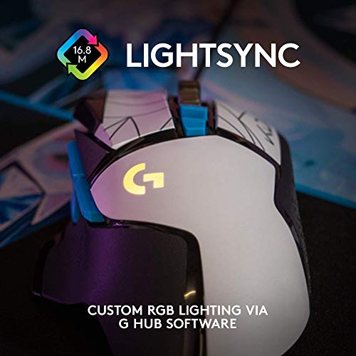 Logitech G502 Hero K/DA High Performance Gaming Mouse - Hero 25K Sensor, 16.8 Million Color LIGHTSYNC RGB, 11 Programmable Buttons, On-Board Memory - Official League of Legends KDA Gaming Gear