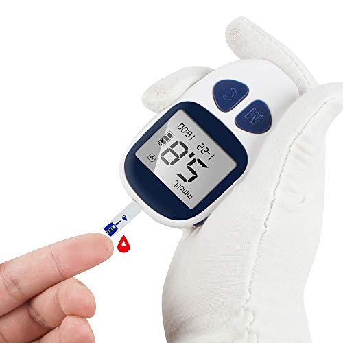 Electronic Glucose Meter Kit, Blood Glucose Monitor Digital Glucometer Handheld Diabetes Test Meter Kit with Free 50 Test Strips, Lancets