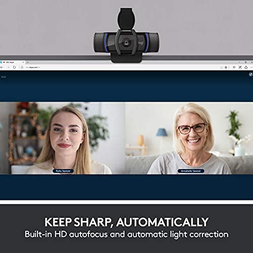 Logitech C920e HD 1080p Mic-Enabled Webcam, certified for Zoom, Microsoft Teams compatible, TAA Compliant
