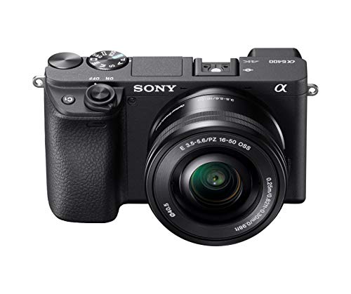 Sony Alpha a6400 Mirrorless Camera: Compact APS-C Interchangeable Lens Digital Camera with Real-Time Eye Auto Focus, 4K Video, Flip Screen & 16-50mm Lens - E Mount Compatible Cameras - ILCE-6400L/B