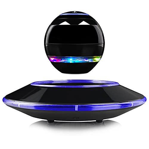 Magnetic Levitating Speaker, RUIXINDA Levitating Bluetooth Speakers with Led Lights, Wireless Floating Speaker with Bluetooth 5.0, 360 Degree Rotation, Home Office Decor Cool Tech Gadgets Gifts