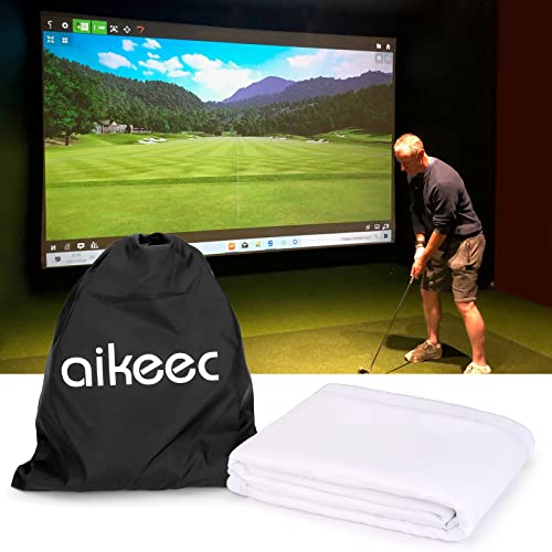 aikeec Indoor Golf Simulator Impact Screen with 14pcs Grommet Holes for Golf Training,Golf Simulators Projection Screen 118*102 inch