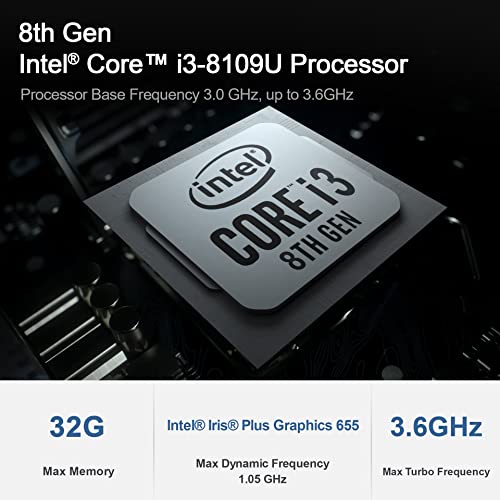 Beelink SEi8 Mini PC 8th gen Intel i3-8109U(Up to 3.6GHz),8GB RAM 256GB Kingston M.2 NVMe SSD, Gigabit Ethernet, 4K HD, Dual HDMI, WiFi 5, BT4.0, Fan, Windows 10 Pro, Support Auto Power On