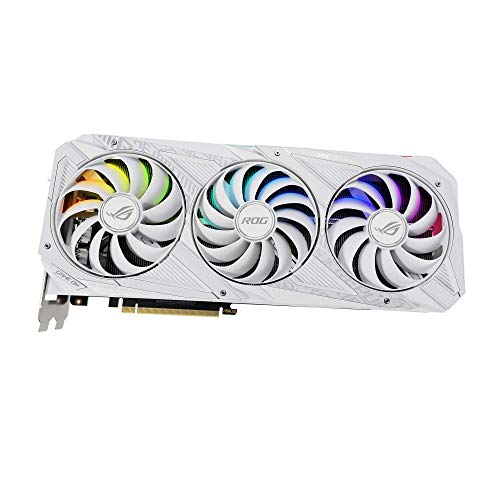 ASUS ROG STRIX NVIDIA GeForce RTX™ 3090 White OC Edition Gaming Graphics Card (PCIe 4.0, 24GB GDDR6X, HDMI 2.1, DisplayPort 1.4a, White color scheme, Axial-tech Fan Design, 2.9-slot, Super Alloy Power