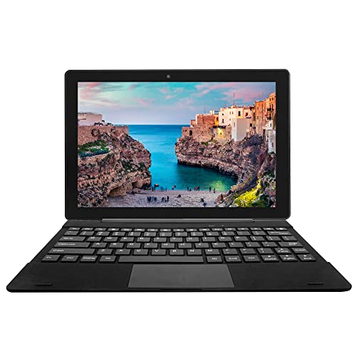 [3 Bonus Items] Simbans TangoTab 10 Inch Tablet and Keyboard 2-in-1 Laptop, 4 GB RAM, 64 GB Disk, Android 10, Mini-HDMI, Micro-USB, USB-A, Inbuilt GPS, Dual WiFi, Bluetooth Computer PC - TLX