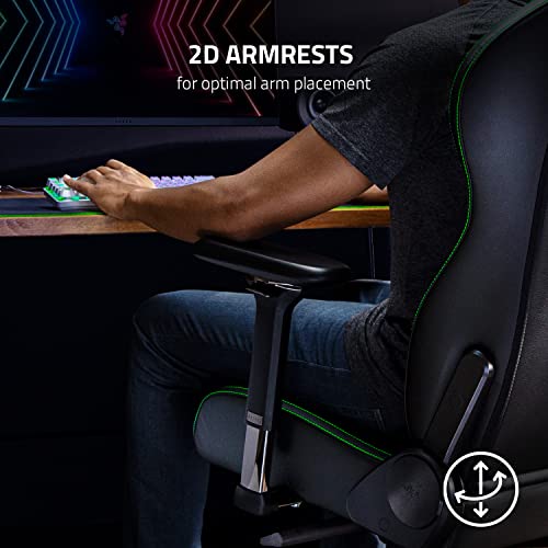 Razer Enki X Essential Gaming Chair: All-Day Gaming Comfort - Built-in Lumbar Arch - Optimized Cushion Density - Dual-Textured, Eco-Friendly Synthetic Leather - Adjustable 152-degree Recline