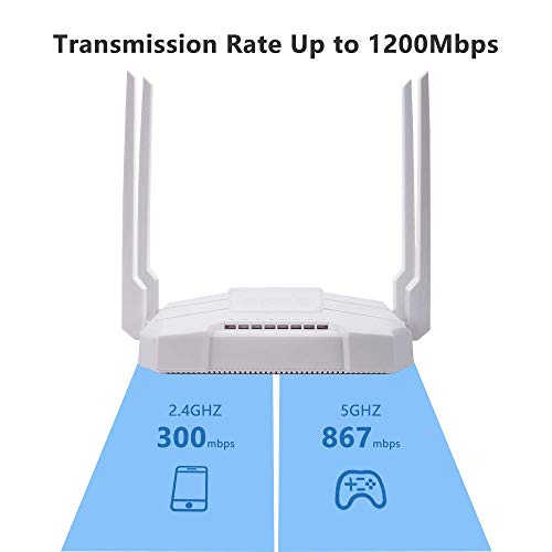 Wiflyer WE1326-BKC 1200Mbps Wireless Router, 4G LTE Router with SIM Card Slot, TF Card, USB Port, Support T-Mobile AT&T(Not Support Verizon)