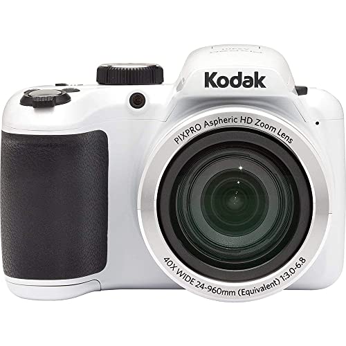 Kodak PIXPRO 16MP AZ401 Digital Point & Shoot Camera for Still Photography & HD Video (White) with 40X Optical Zoom, Image Stabilization and 3" LCD Bundle with Deco Gear Case + Pro Kit Accessories