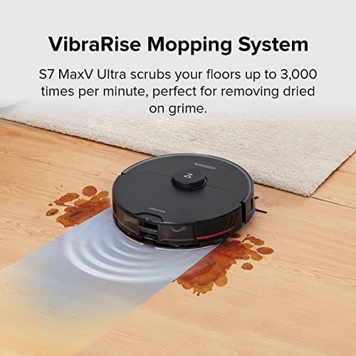 Roborock S7 MaxV Ultra Robot Vacuum and Sonic Mop with Empty Wash Fill Dock, Auto Mop Washing, Self-Emptying, Self-Refilling, ReactiveAI 2.0 Obstacle Avoidance, 5100Pa Suction, Works with Alexa