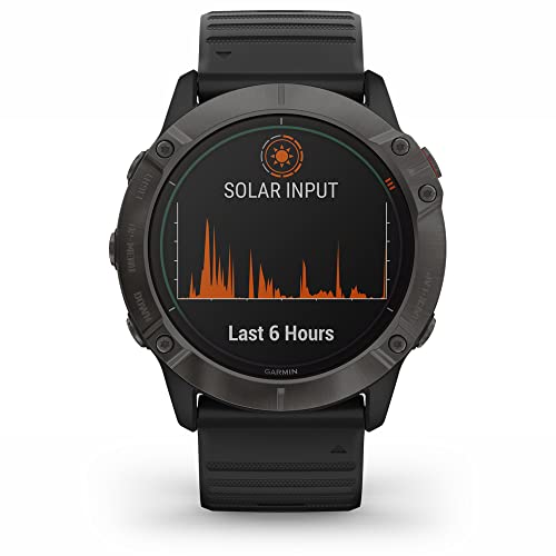 Garmin 010-02157-20 Fenix 6X Pro Solar Multisport GPS Smartwatch Titanium Carbon Gray Bundle with Premium 2 YR CPS Enhanced Protection Pack