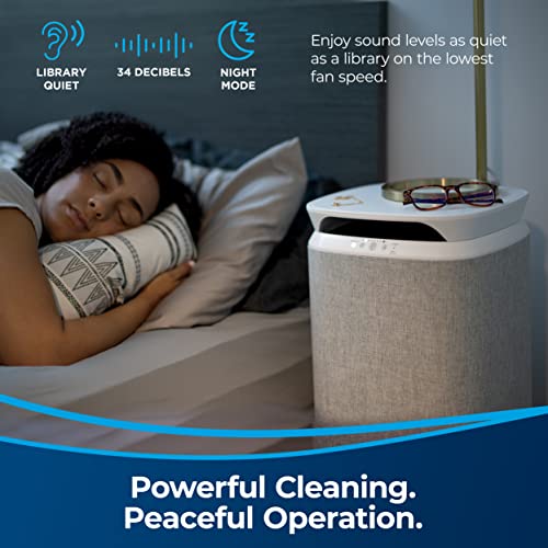 BISSELL® air280 Max WiFi Connected Smart Air Purifier with HEPA & Carbon Filter Large Room & Home, Quiet Bedroom Air Cleaner for Pets, Dander, Pollen, Smoke, Odors, Auto Mode, 3138A , Gray