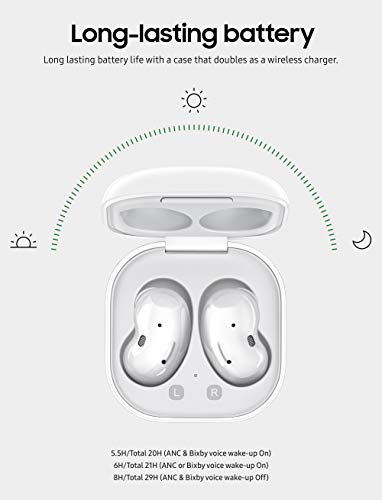 Samsung Galaxy Buds Live, True Wireless Earbuds W/Active Noise Cancelling (Wireless Charging Case Included), Mystic White (US Version)