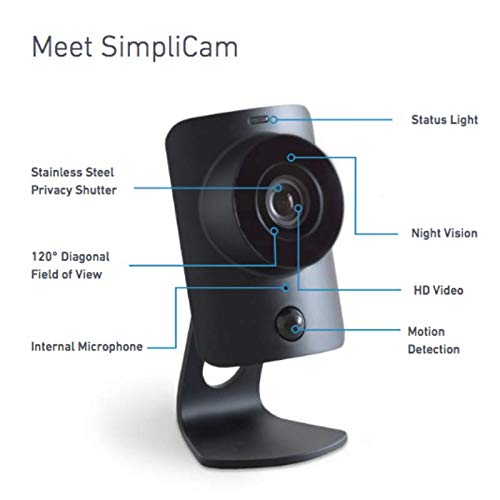 Home Security Camera – Free 24/7 Surveillance – SimpliSafe SimpliCam WiFi Security Camera with HD Video with Microphone (2-Pack)